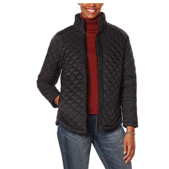 We by Living in Yellow Womens XS Black Quilted Nylon Puffer Jacket Lightweight - Picture 9 of 9